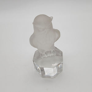 Vintage 1985 Goebel Frosted Crystal Owl Glass Figurine