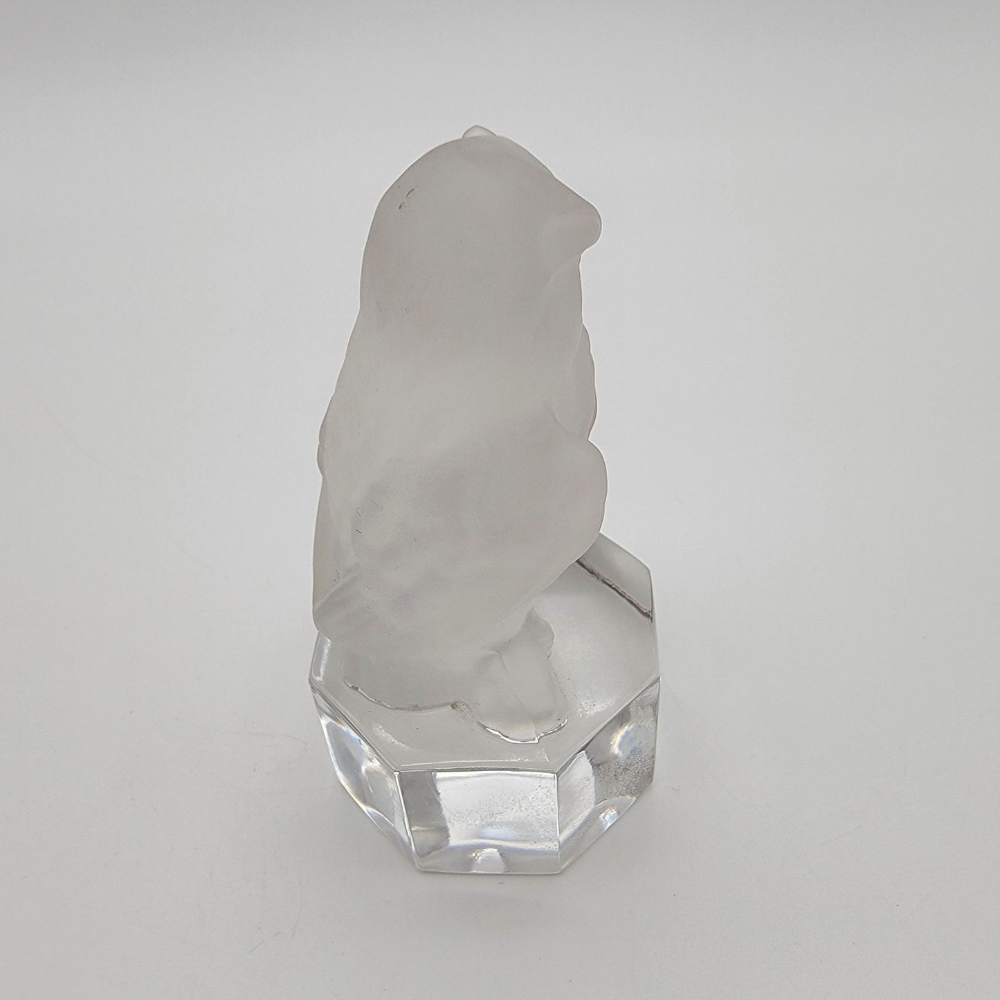 Vintage 1985 Goebel Frosted Crystal Owl Glass Figurine