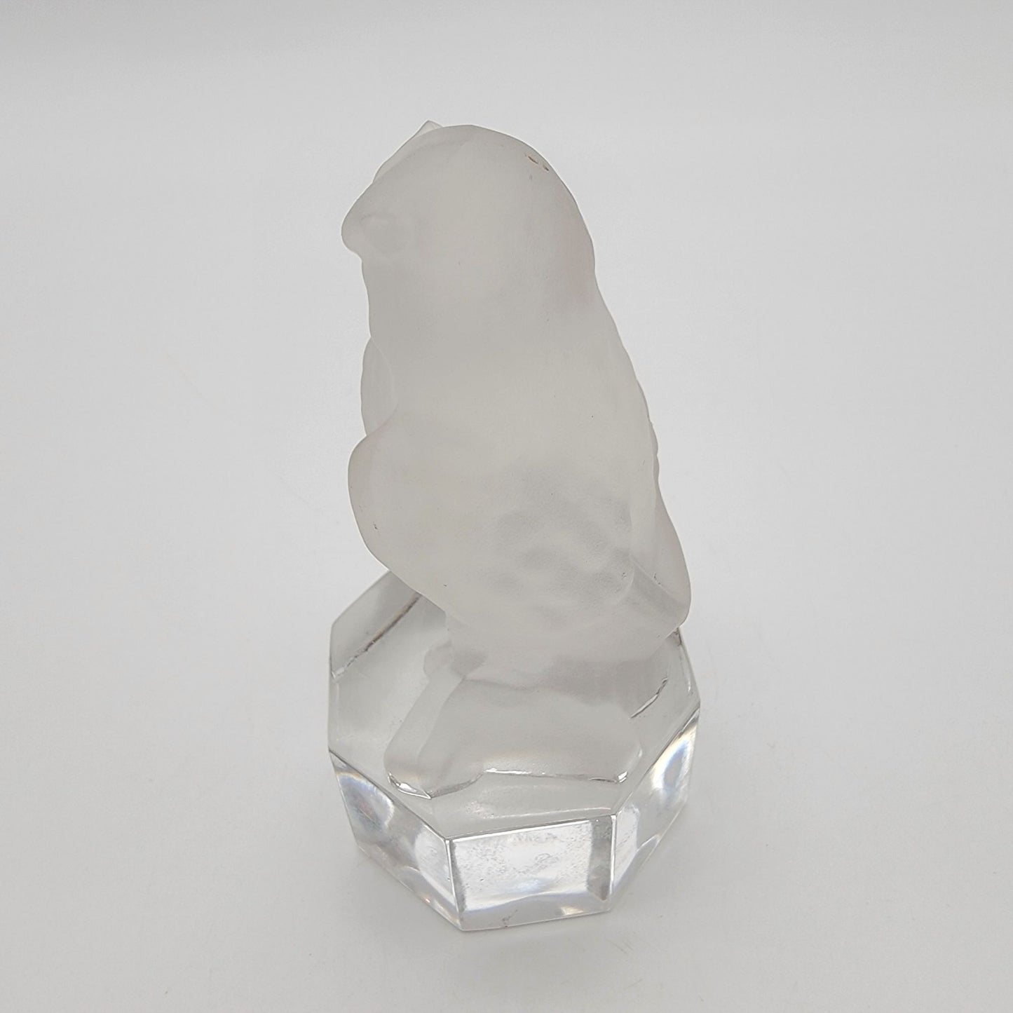 Vintage 1985 Goebel Frosted Crystal Owl Glass Figurine