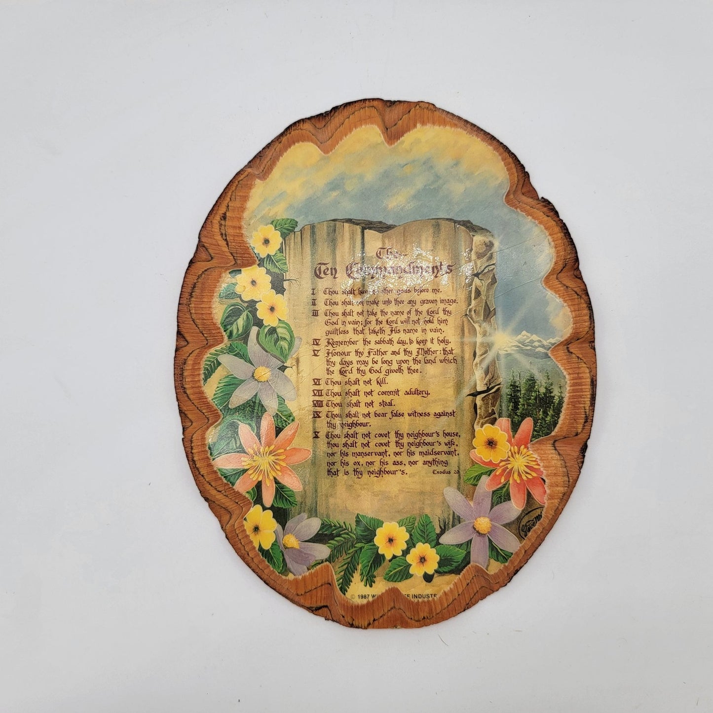 Pair of Vintage 1987 Wooden Wall Plaques With Bible Verses
