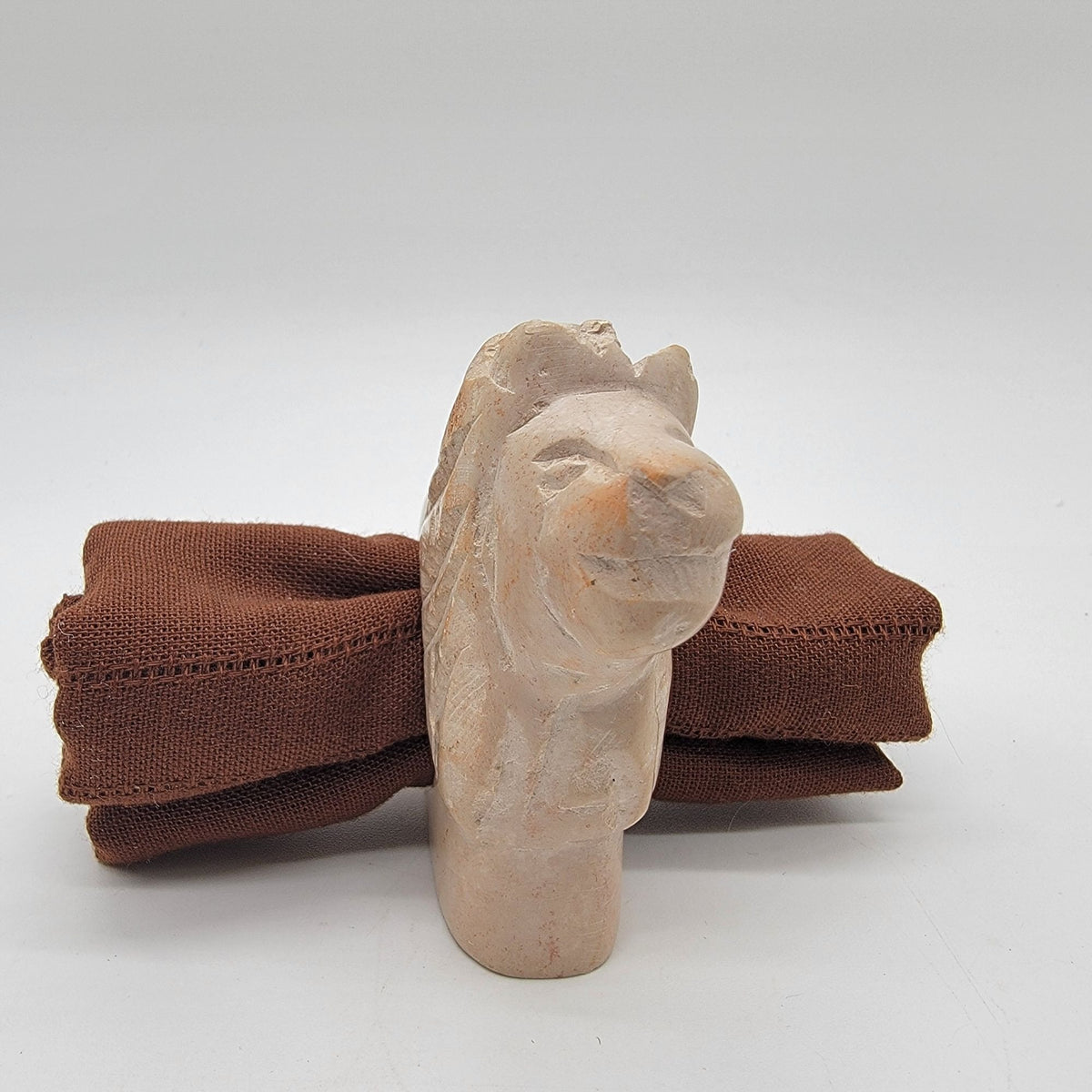Vintage Carved Soapstone Animal Napkin Rings Set Of 4