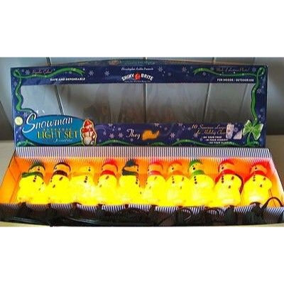 Vintage Christopher Radko Shiny Brite Snowman Electric Holiday Light Set