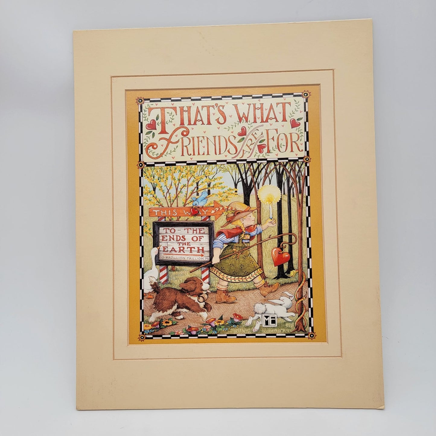Mary Engelbreit "Thats What Friends Are For" Matted Art Print