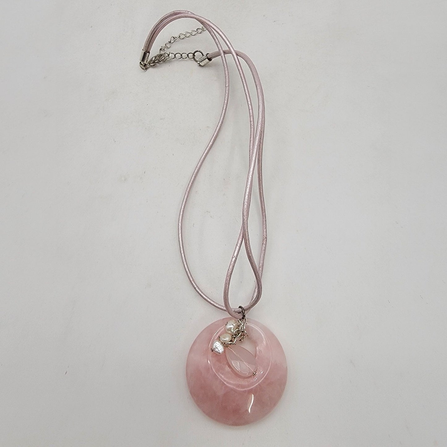 Rose Quartz & Freshwater Pearls Pendant Necklace