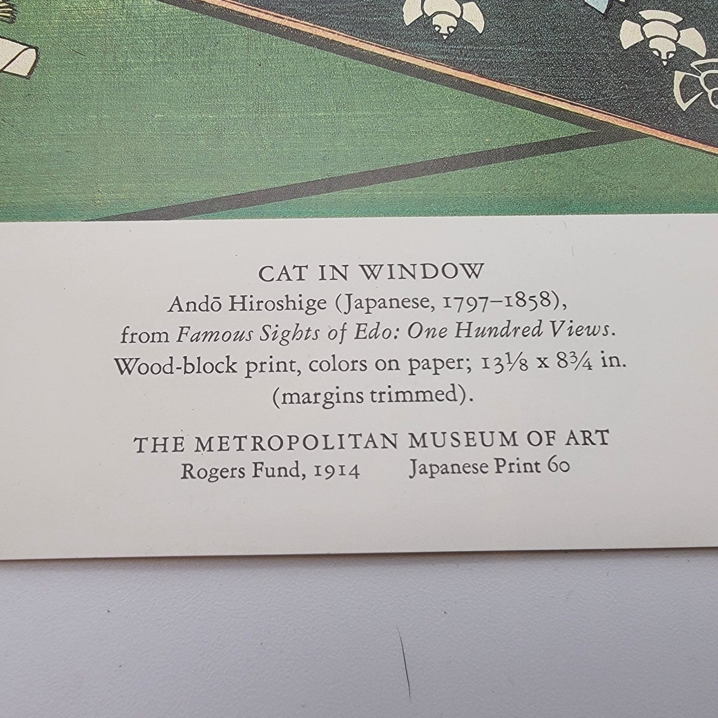 MMA Utagawa Hiroshige Cat In Window Japanese Ukiyo-e Print