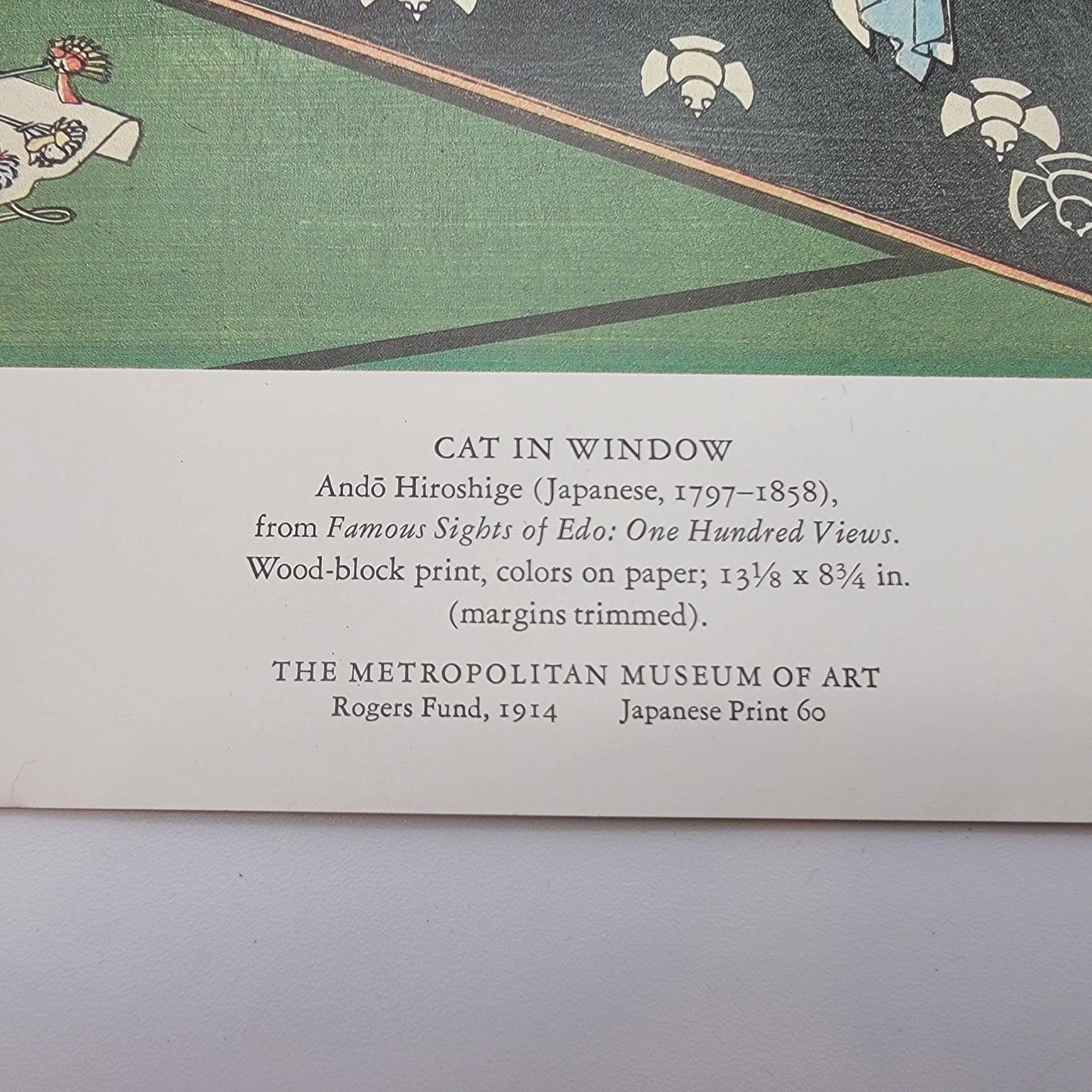 MMA Utagawa Hiroshige Cat In Window Japanese Ukiyo-e Print
