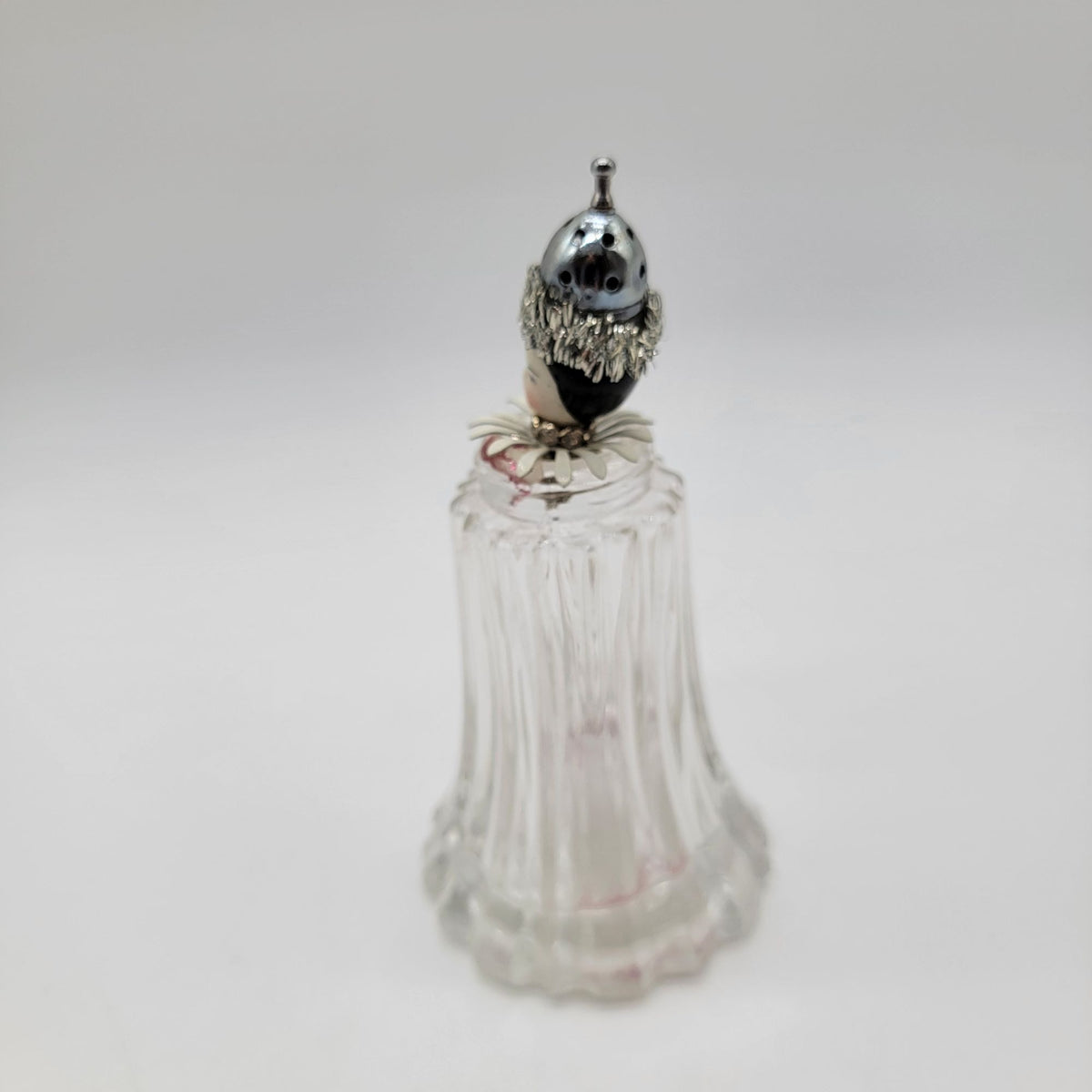 OOAK Antique Doll Head Glass Muffineer Assemblage