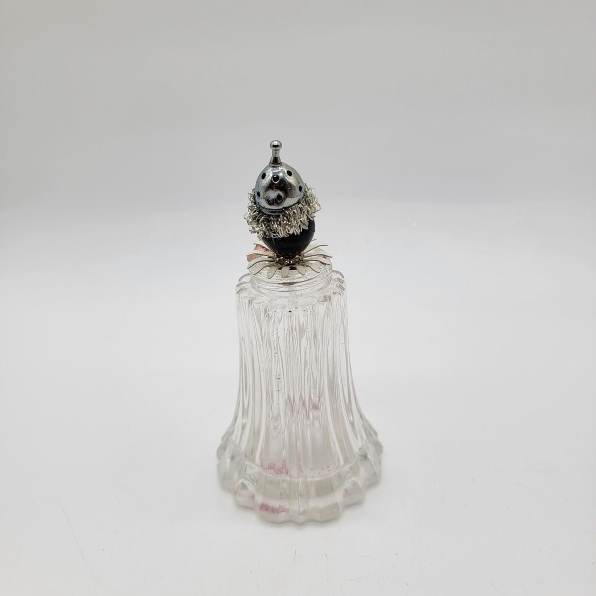 OOAK Antique Doll Head Glass Muffineer Assemblage