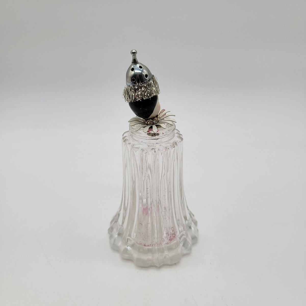 OOAK Antique Doll Head Glass Muffineer Assemblage