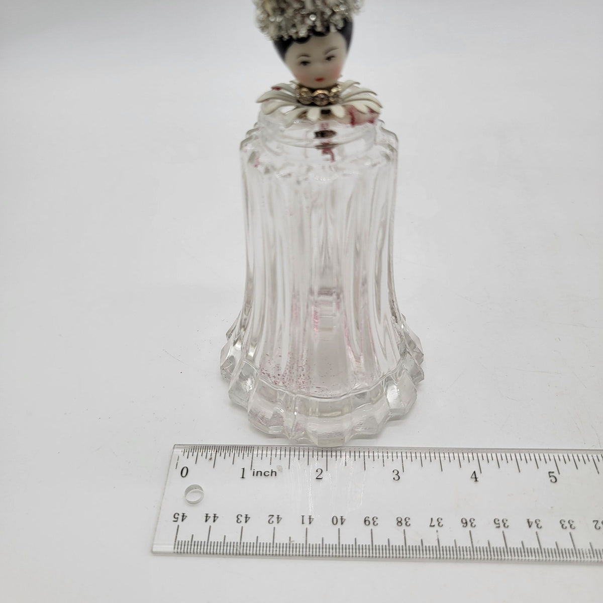 OOAK Antique Doll Head Glass Muffineer Assemblage