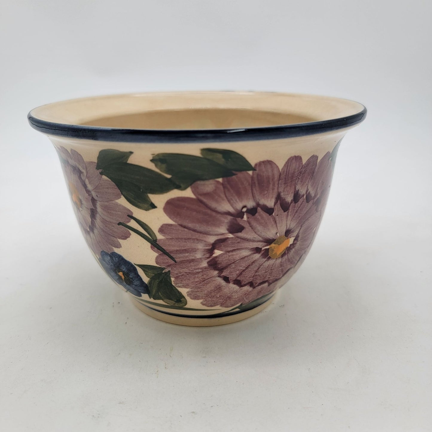 Vintage Hand-Painted Floral Planter Bowl