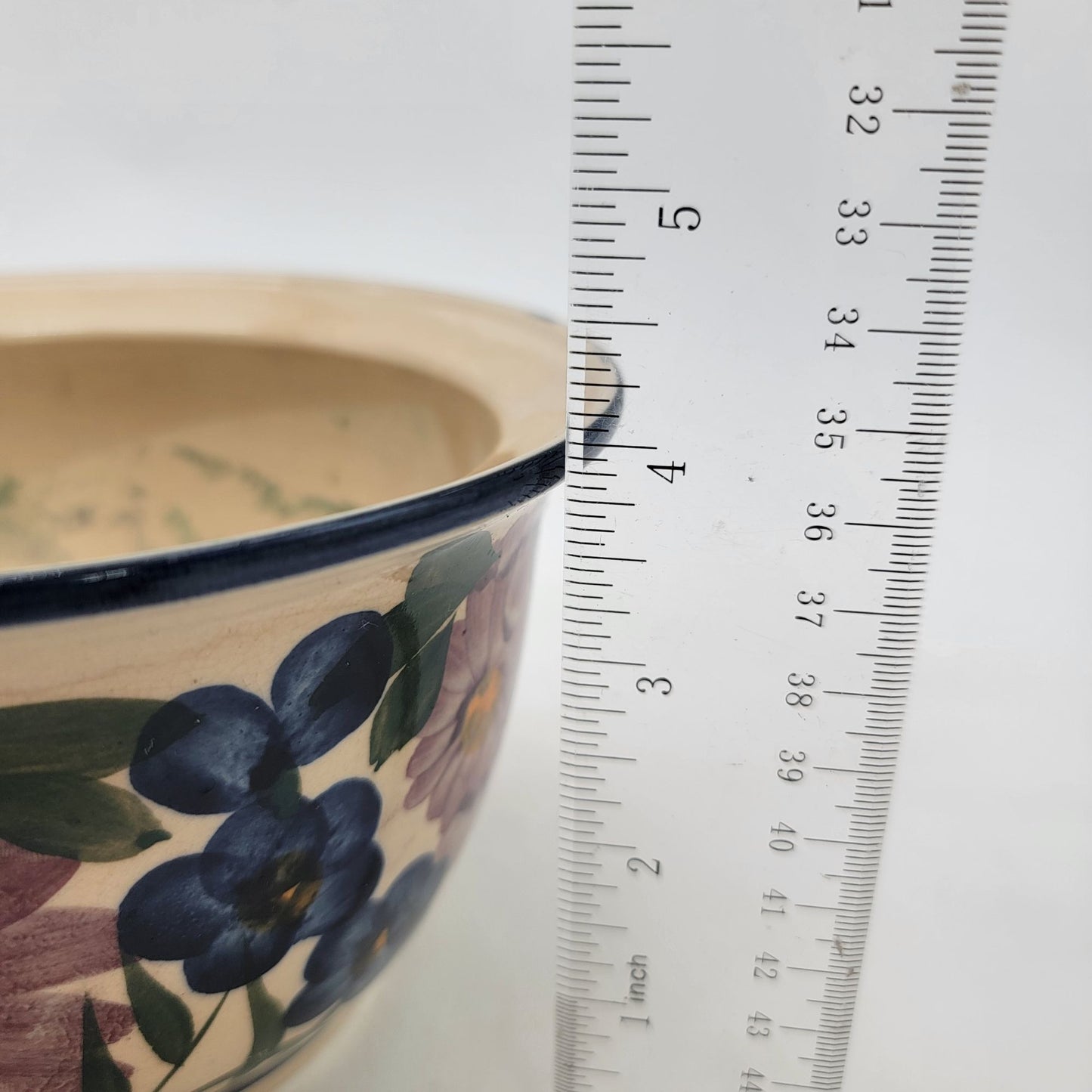 Vintage Hand-Painted Floral Planter Bowl