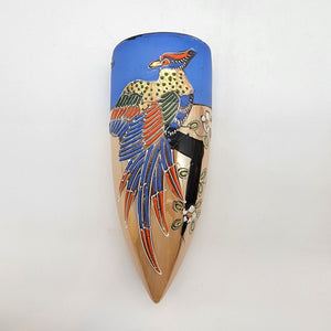 Vintage 1920s Hotta Yu Shoten Japanese Moriage Lusterware Bird Wall Pocket