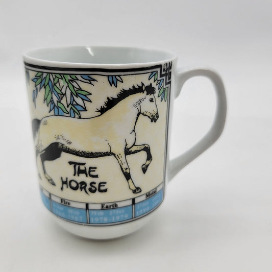 Chinese Zodiac Year of the Horse Porcelain Mug