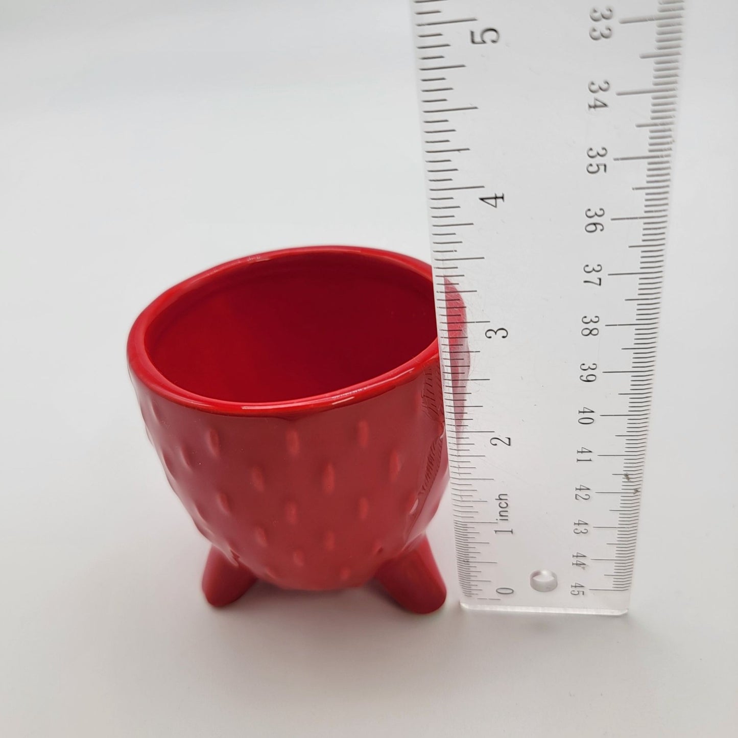 Set Of 2 Red Strawberry Footed Planters