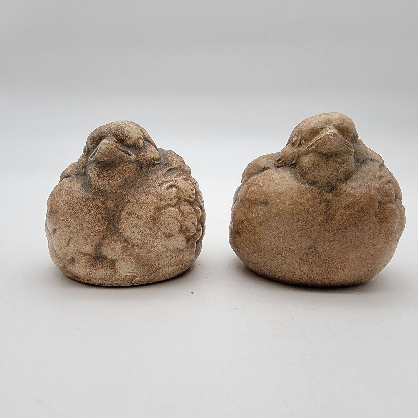 Pair Of Chubby Bird Garden Statues