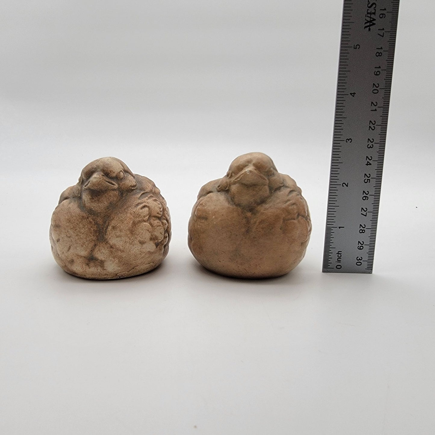 Pair Of Chubby Bird Garden Statues