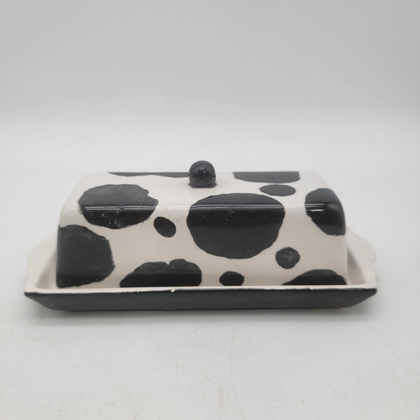 Cow Print Ceramic Butter Dish With Lid