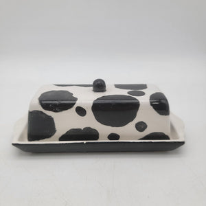 Cow Print Ceramic Butter Dish With Lid
