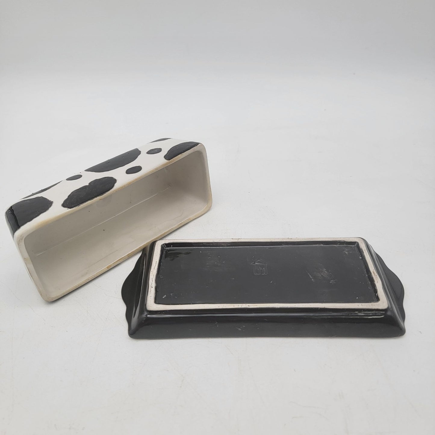 Cow Print Ceramic Butter Dish With Lid
