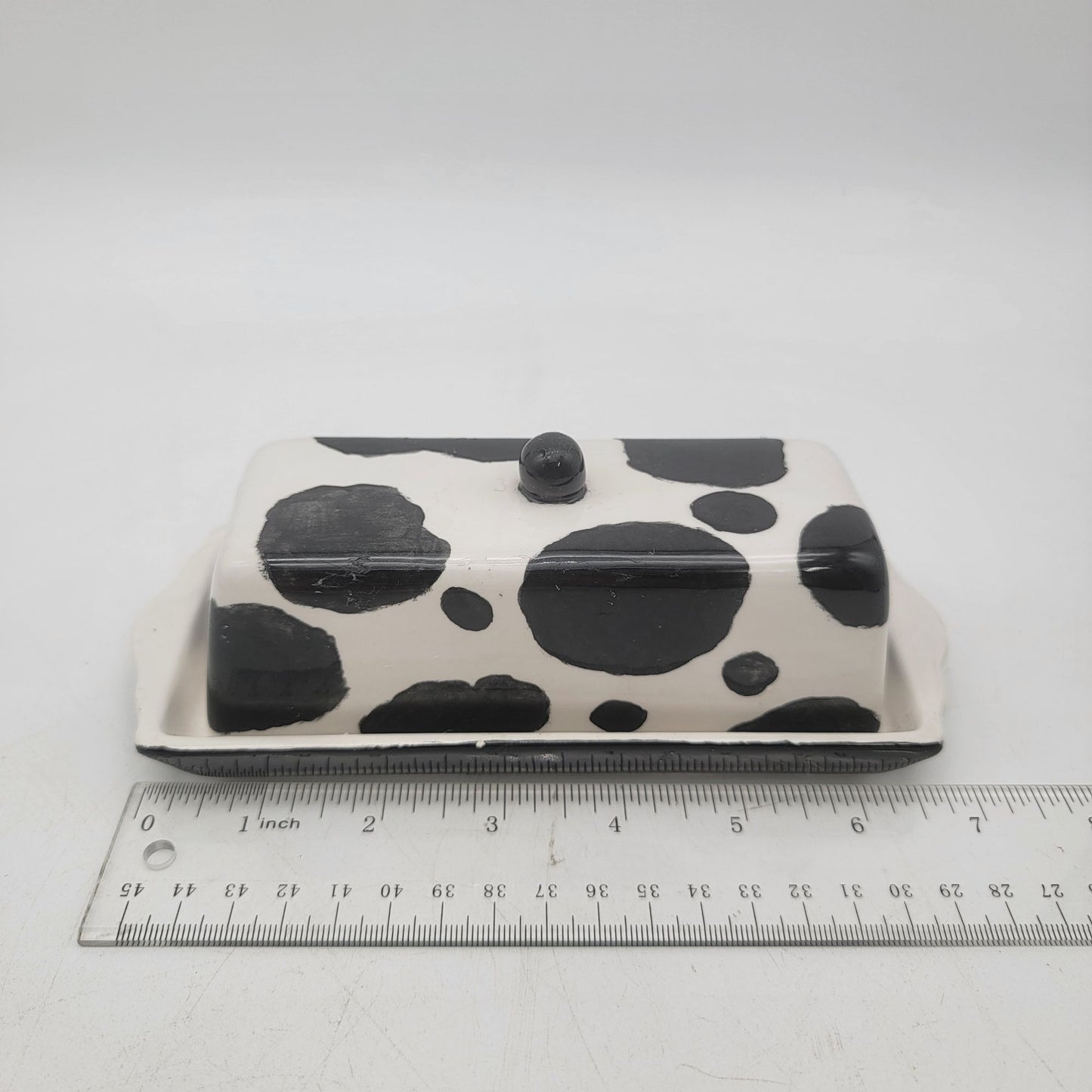 Cow Print Ceramic Butter Dish With Lid