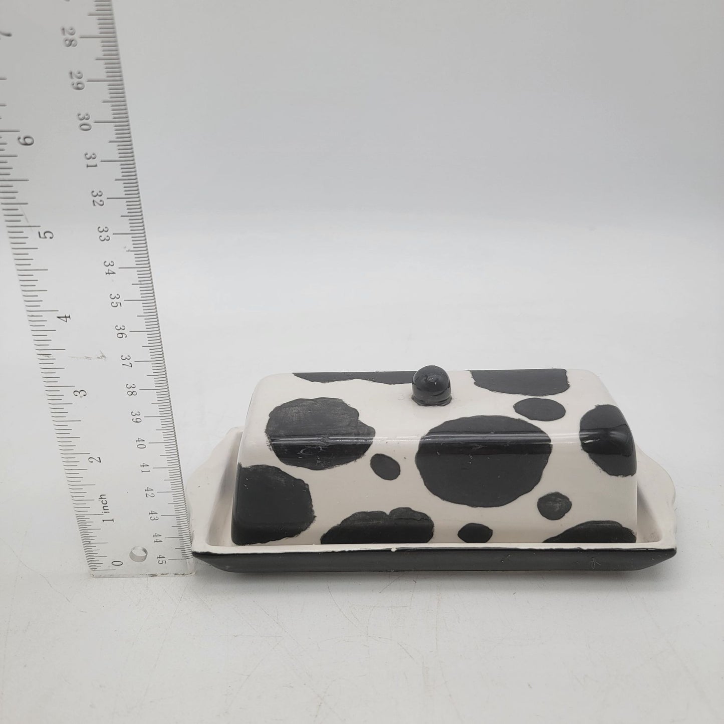 Cow Print Ceramic Butter Dish With Lid