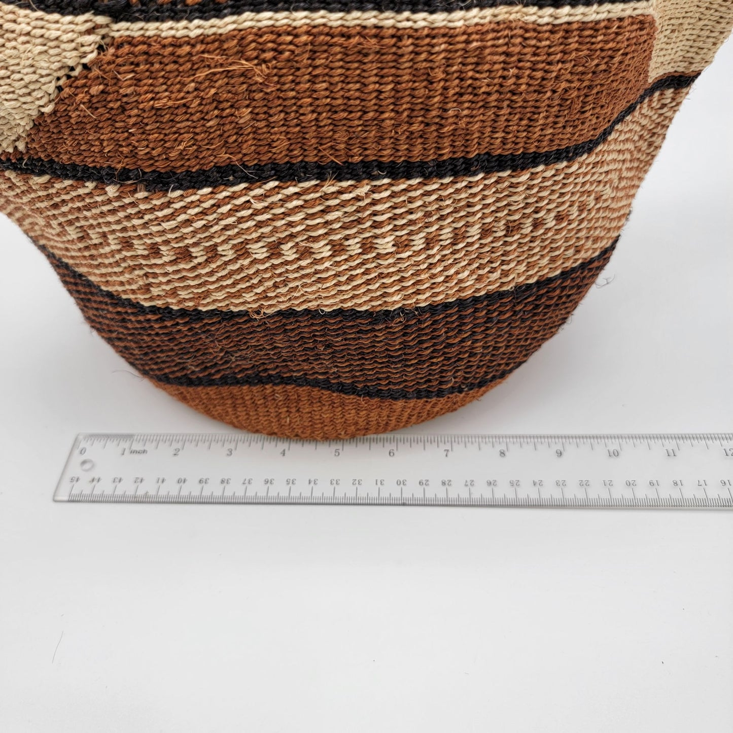 Woven Sisal Fiber & Leather Kenya Bucket Purse
