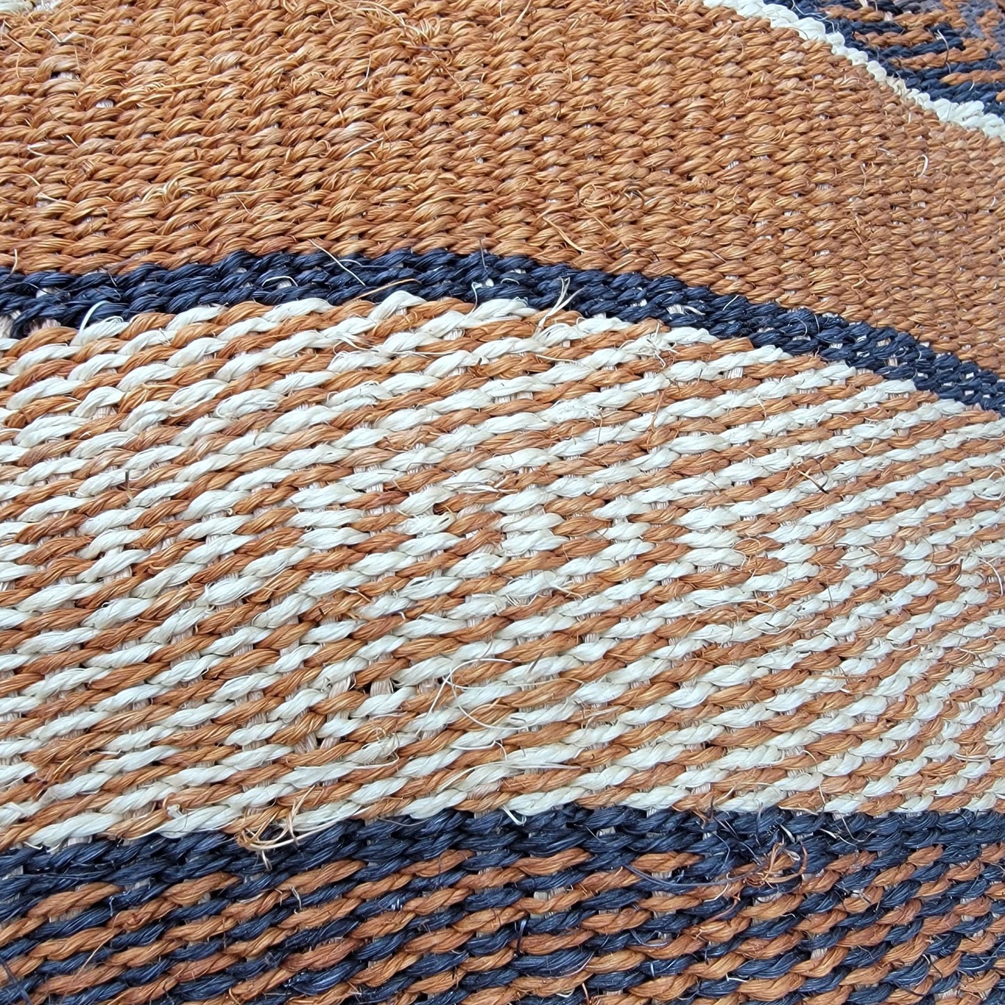 Woven Sisal Fiber & Leather Kenya Bucket Purse
