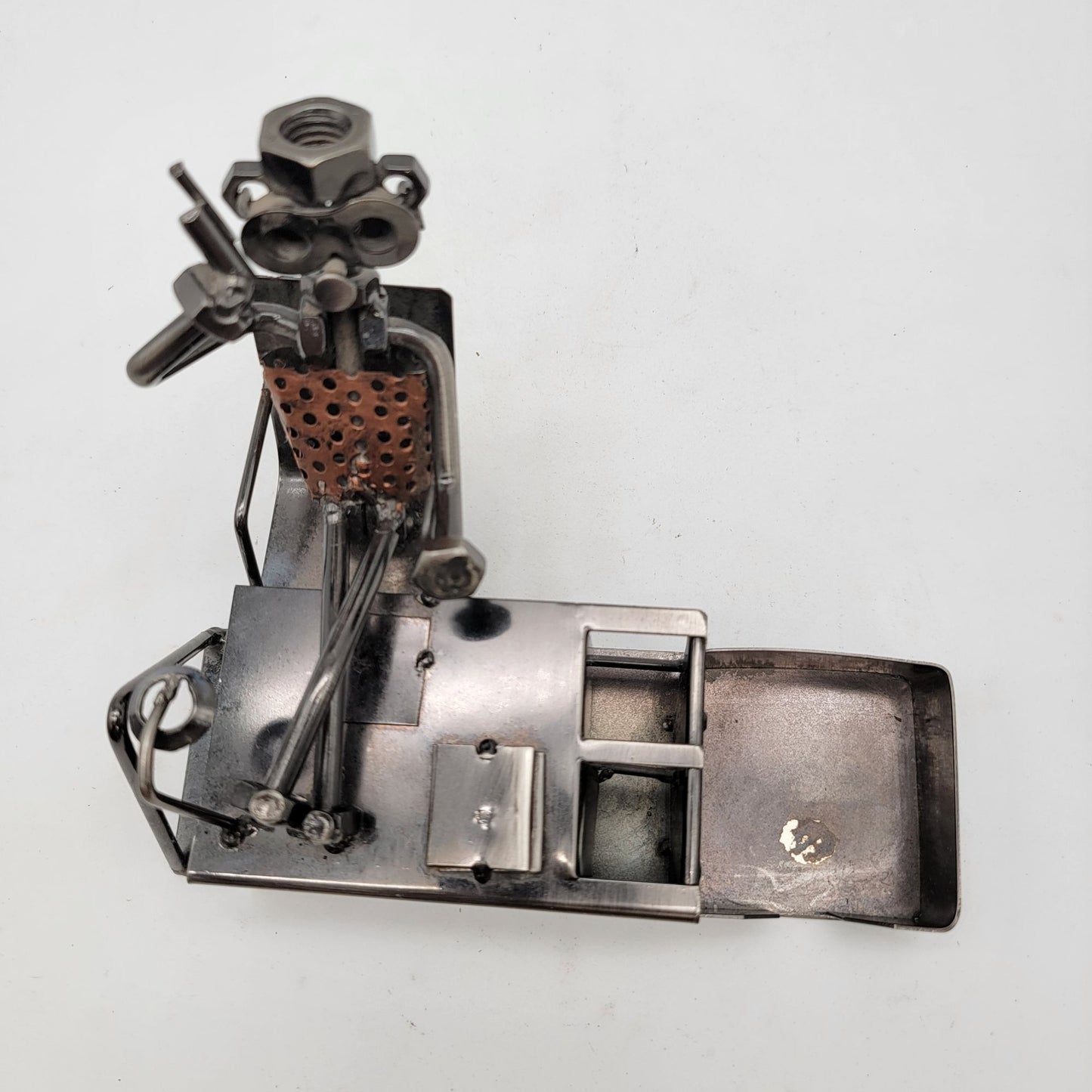 Metal Desk Organizer With Metal Figure