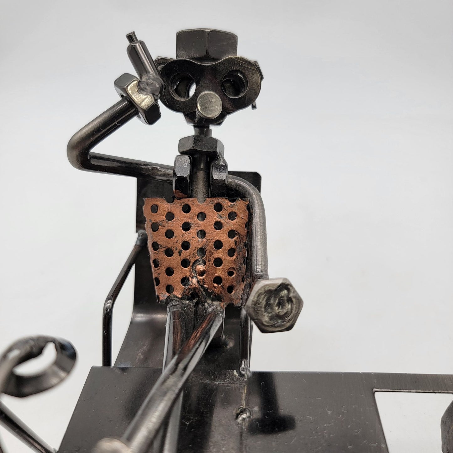 Metal Desk Organizer With Metal Figure