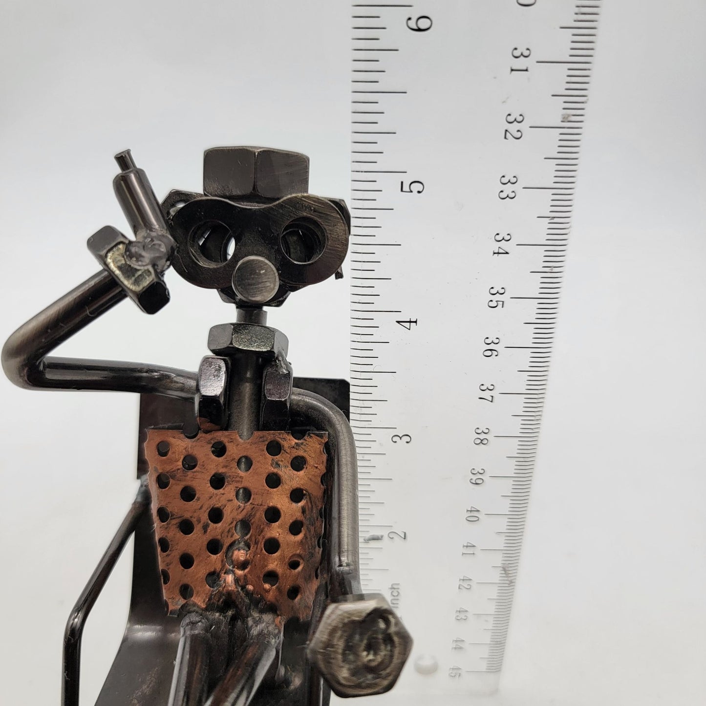 Metal Desk Organizer With Metal Figure