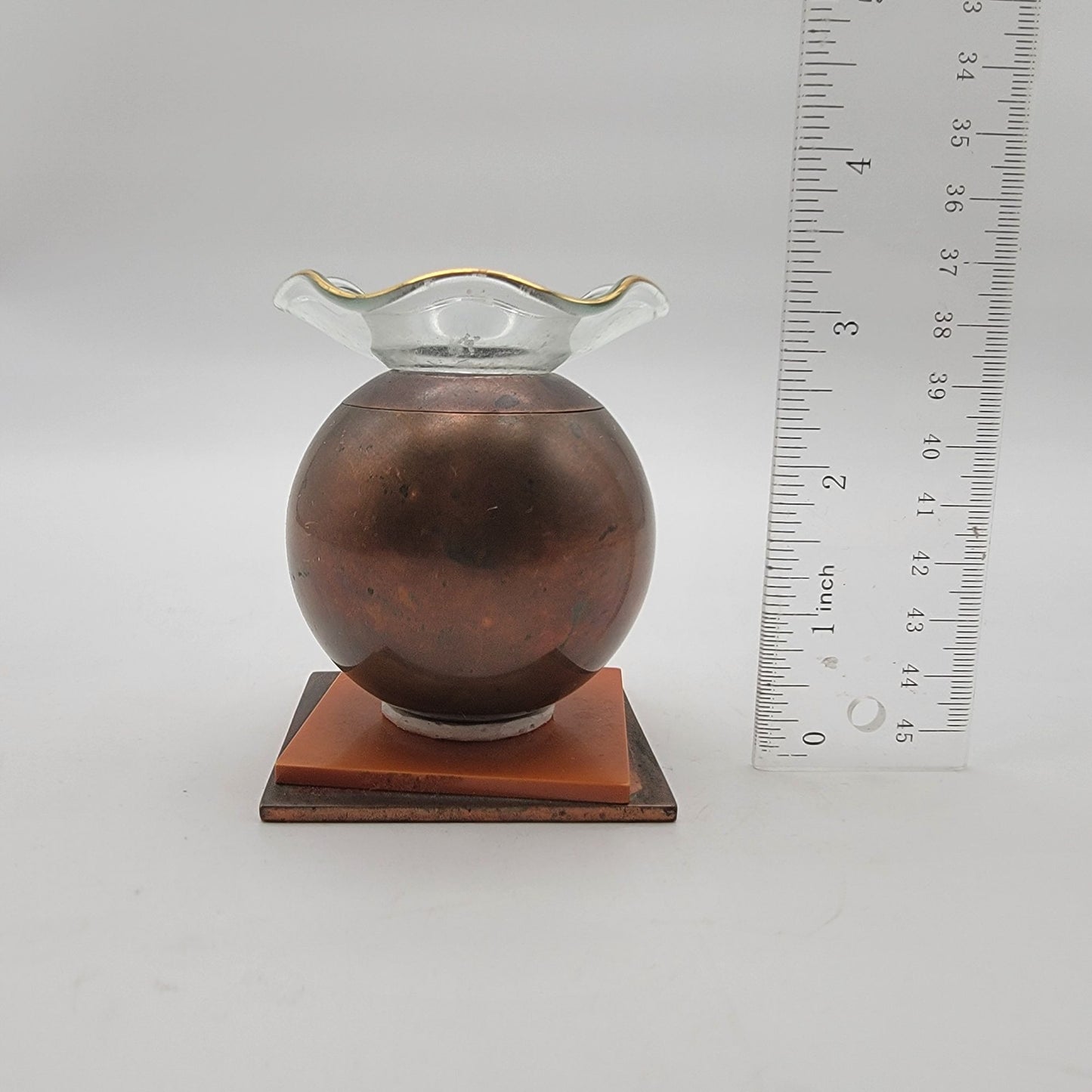 American Art Deco Chase Brass & Copper Candle Holder Set By Russel Wright