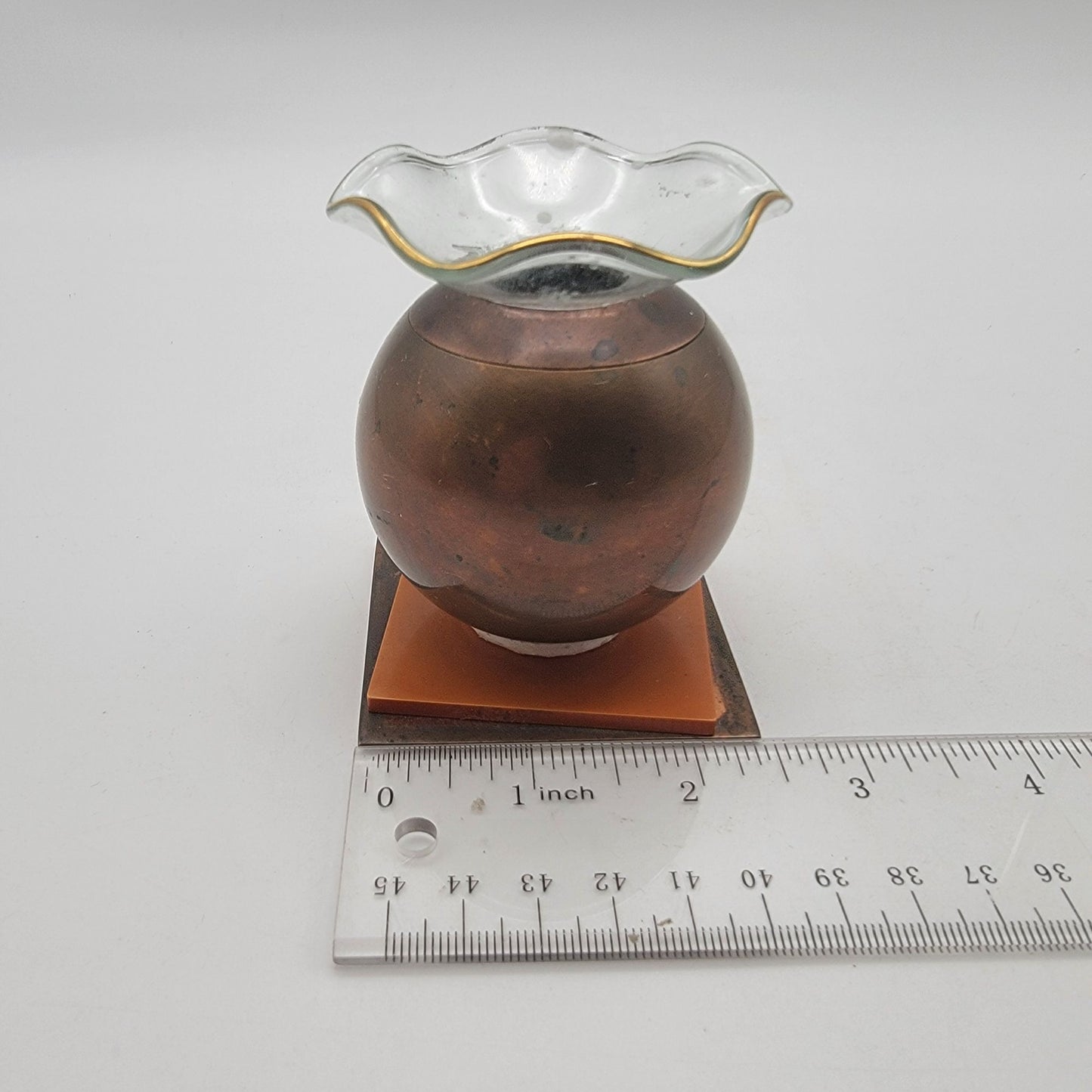 American Art Deco Chase Brass & Copper Candle Holder Set By Russel Wright