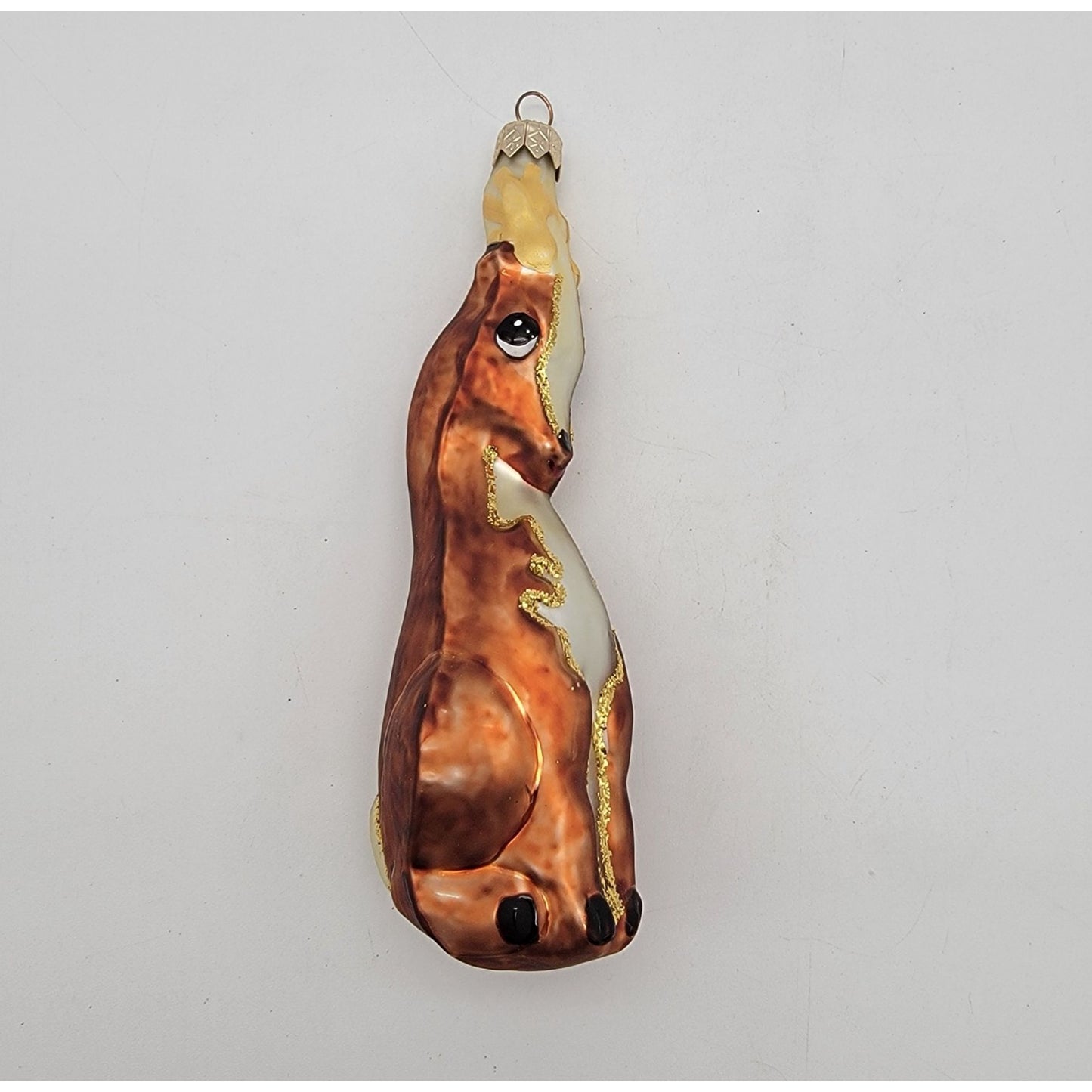 Crate and Barrel Glass Reindeer Ornament