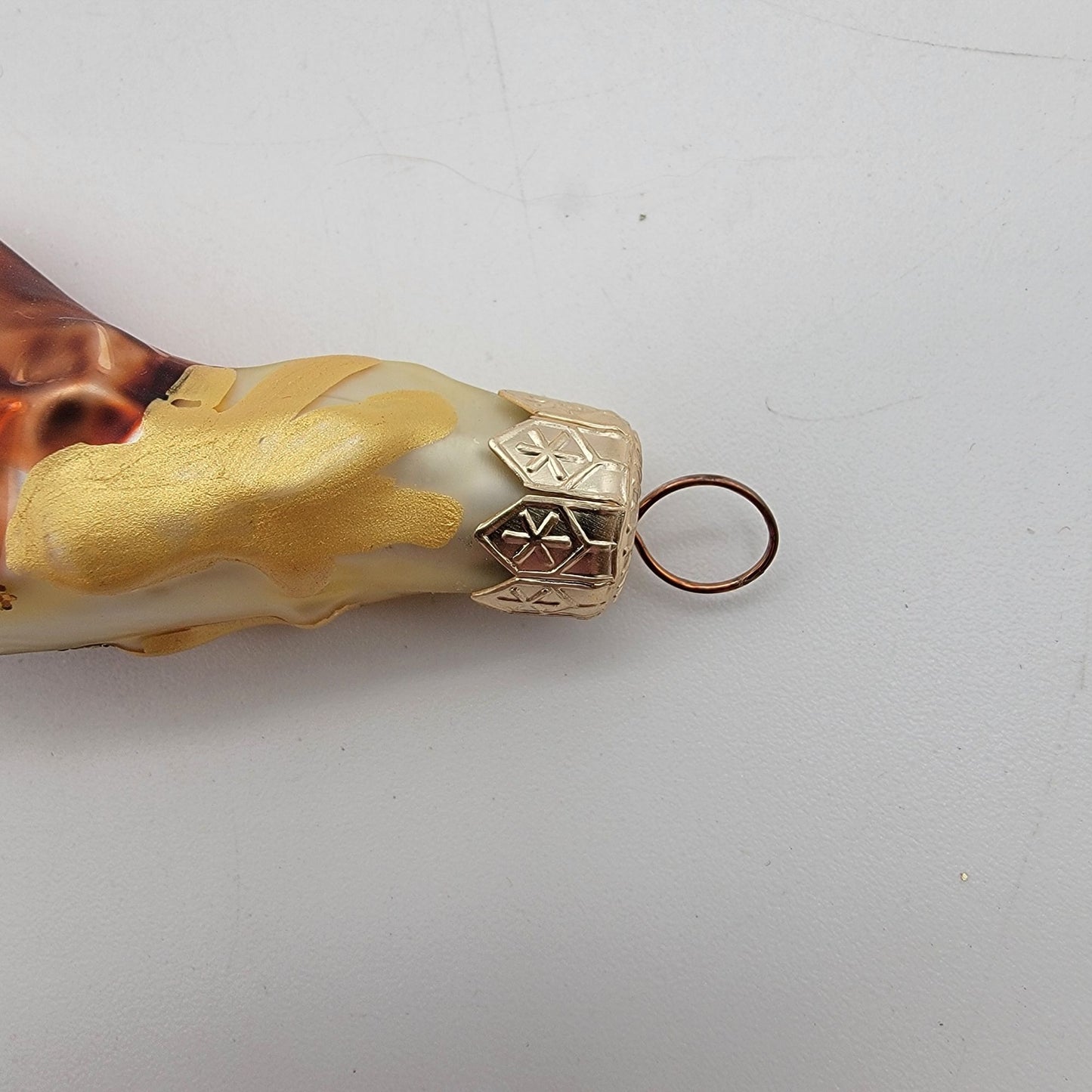 Crate and Barrel Glass Reindeer Ornament