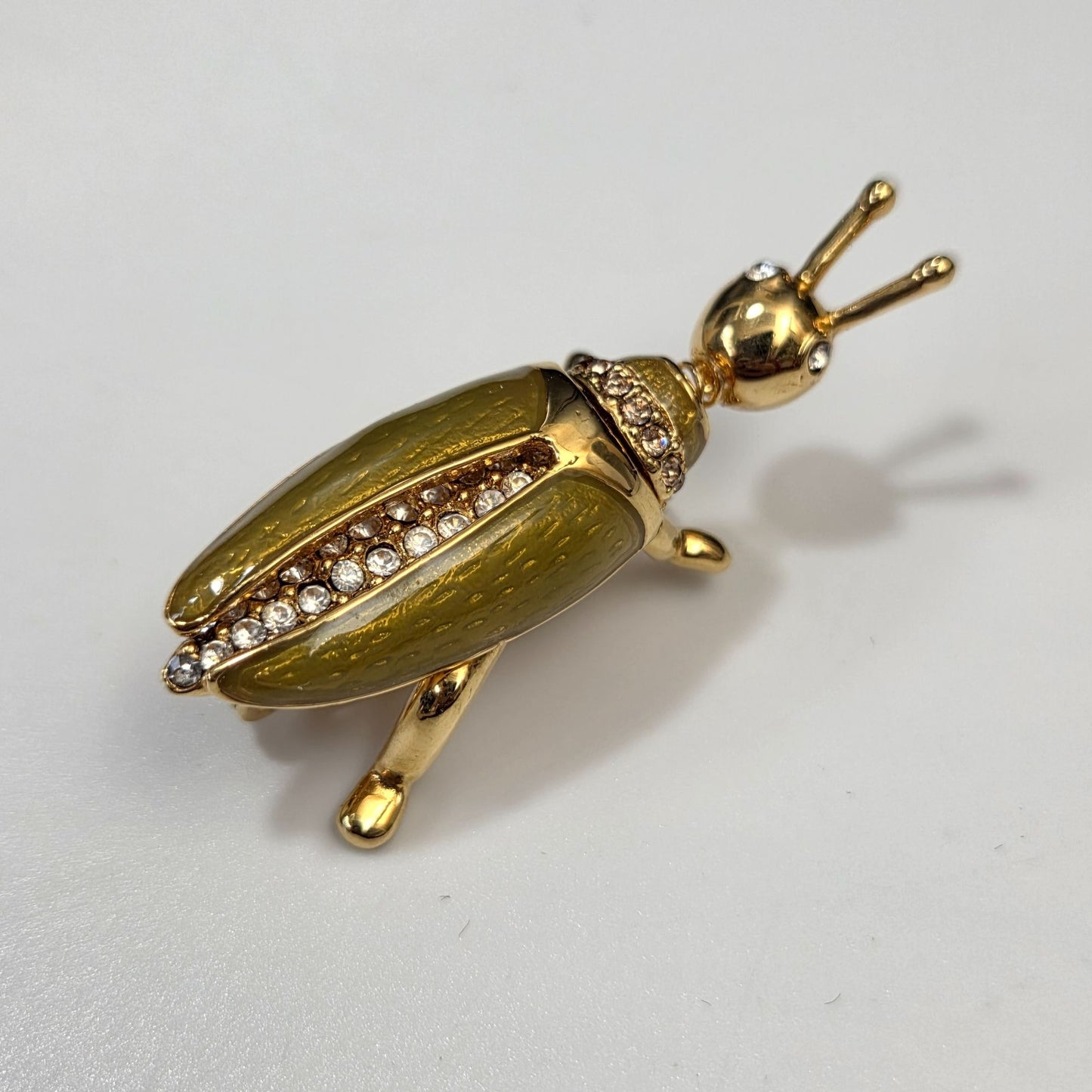 Vintage St. John Cricket Brooch With Rhinestones