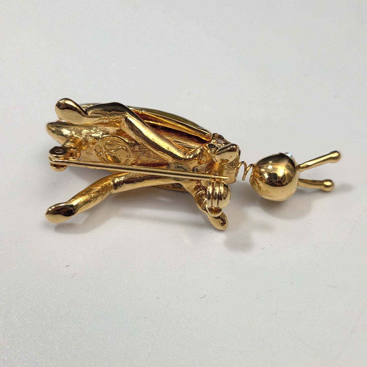 Vintage St. John Cricket Brooch With Rhinestones