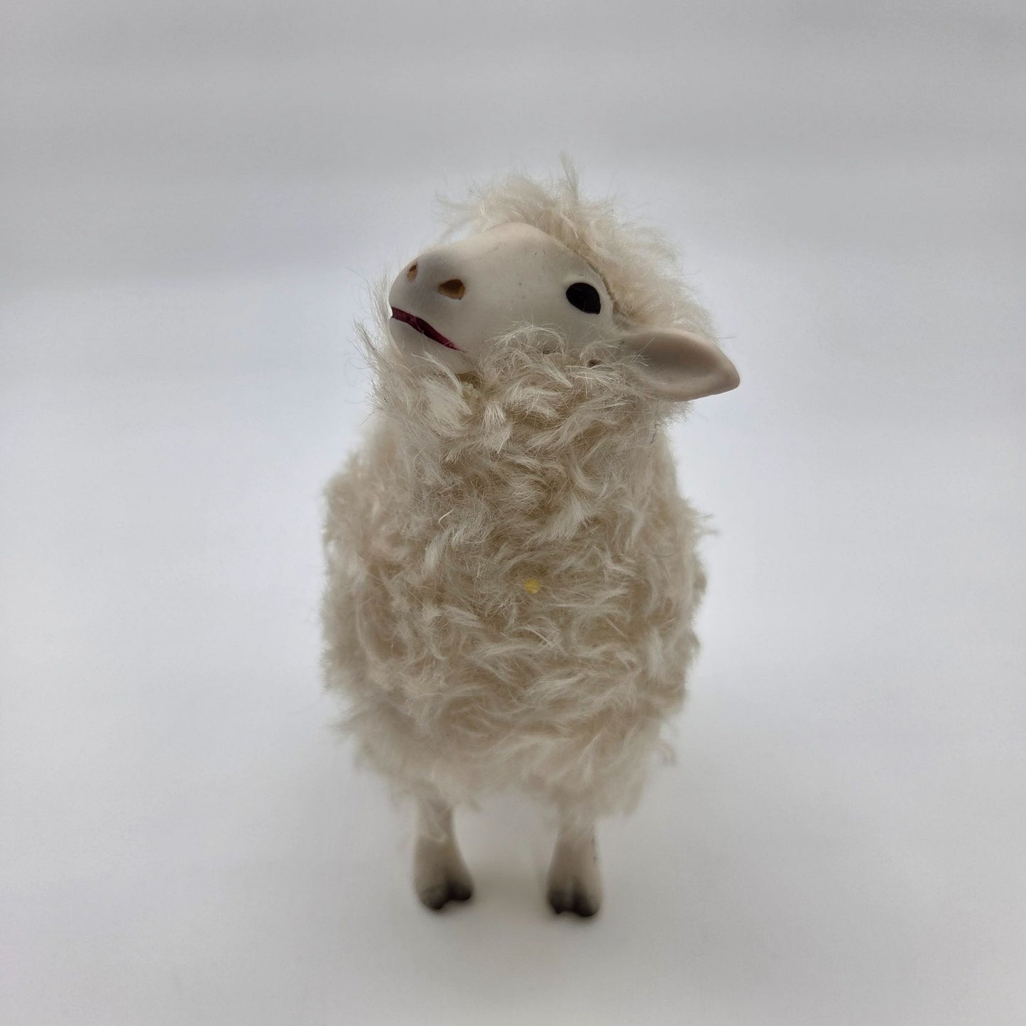 Meier Germany Real Wool Sheep Sculpture - Cute Head Tilt