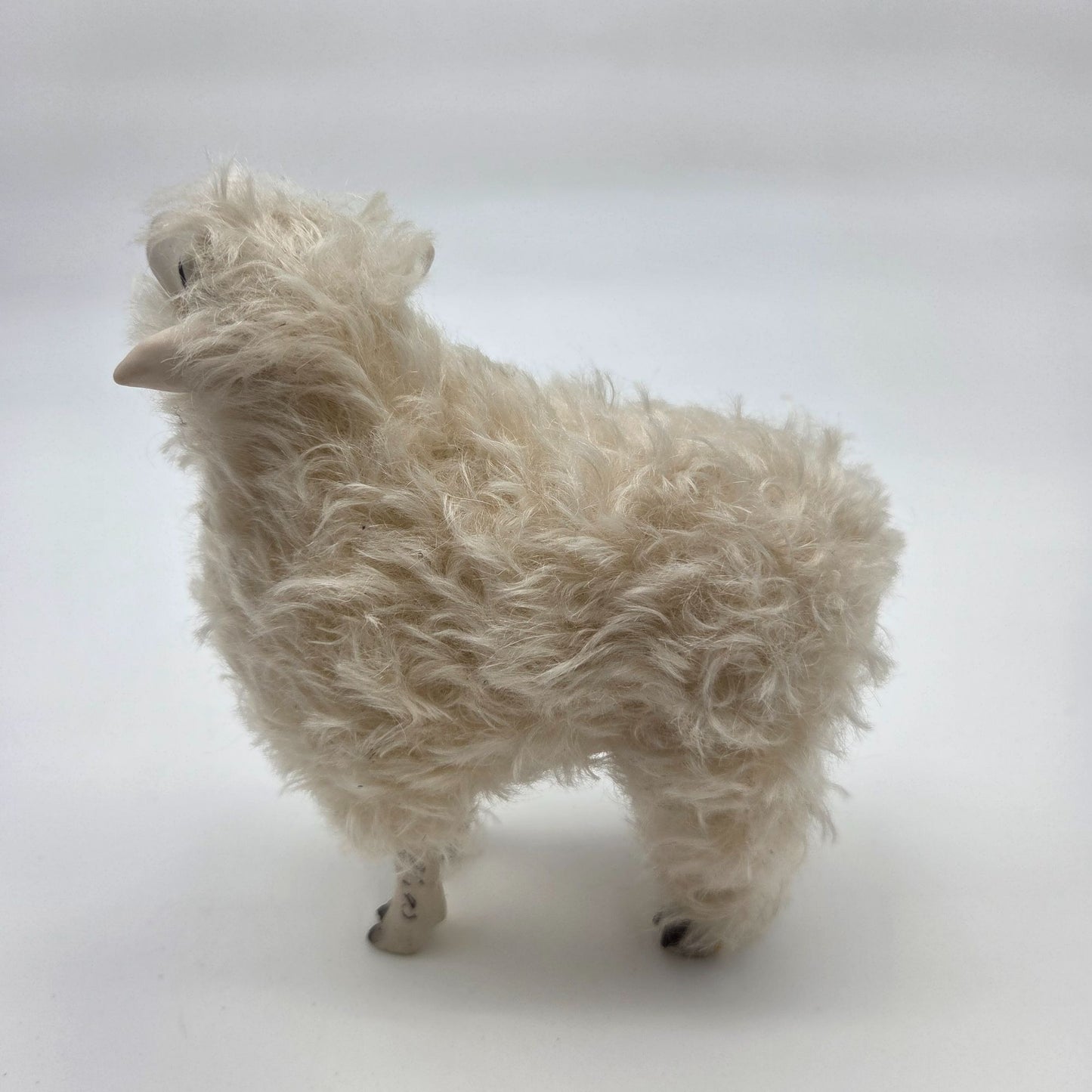 Meier Germany Real Wool Sheep Sculpture - Cute Head Tilt