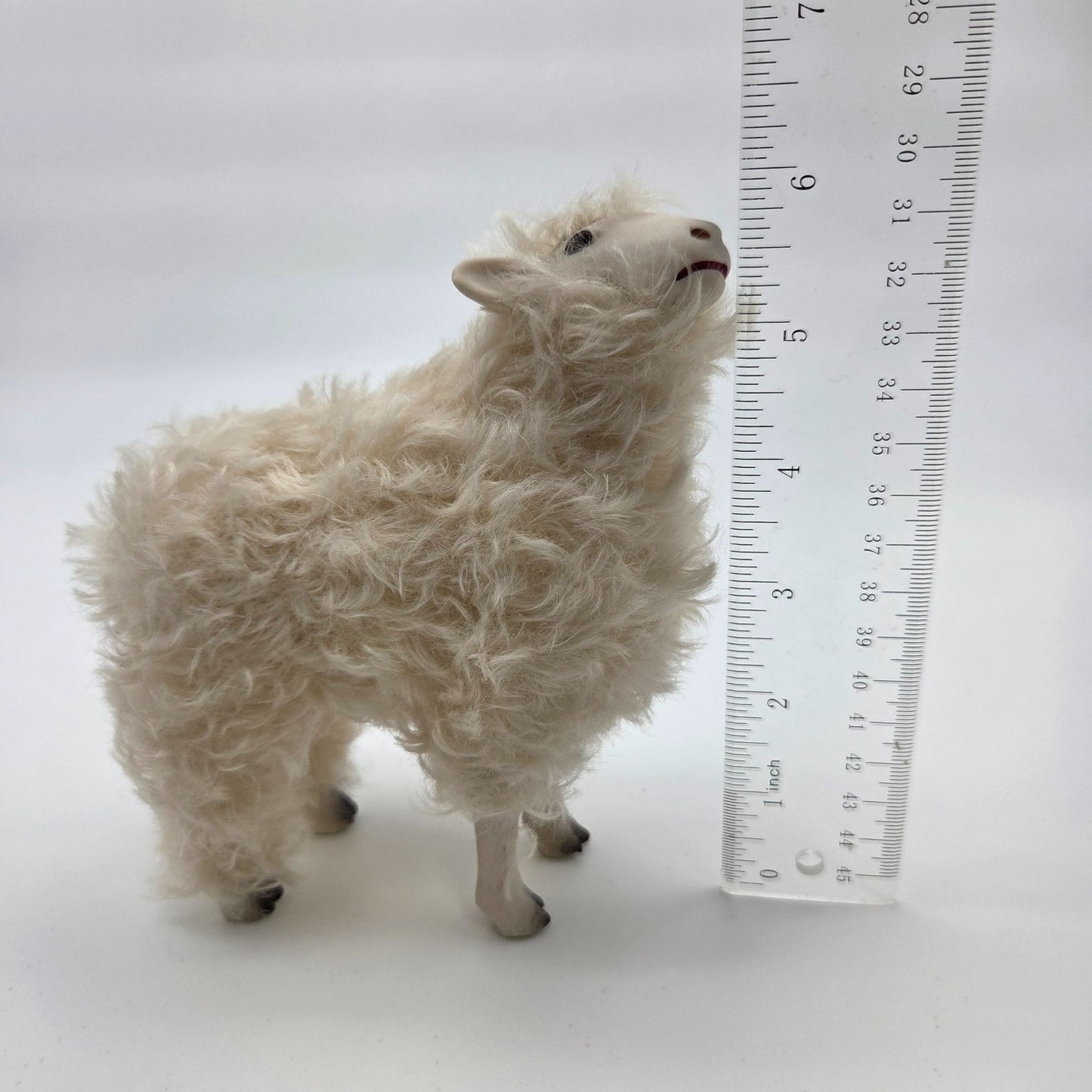 Meier Germany Real Wool Sheep Sculpture - Cute Head Tilt