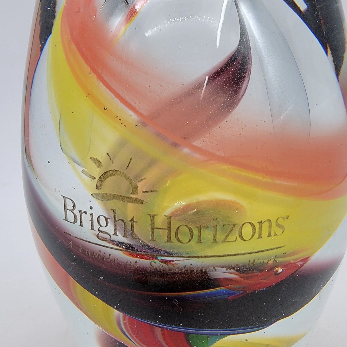 Sophisticant Art Glass Bud Vase With Multicolor Swirl Design