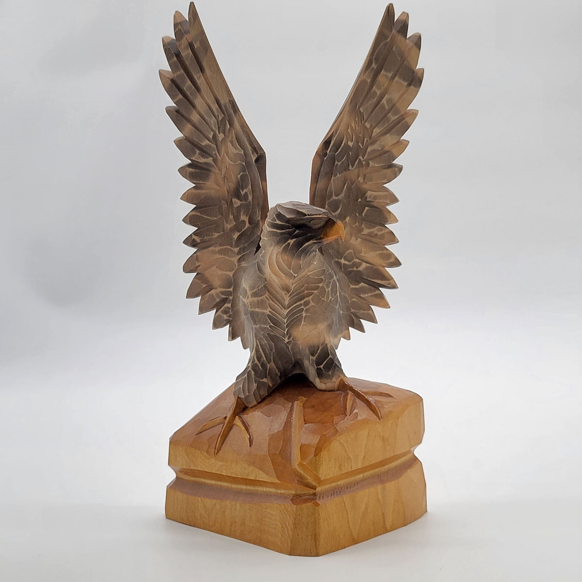 1980s Vintage Soviet USSR Wooden Hand Carved Eagle