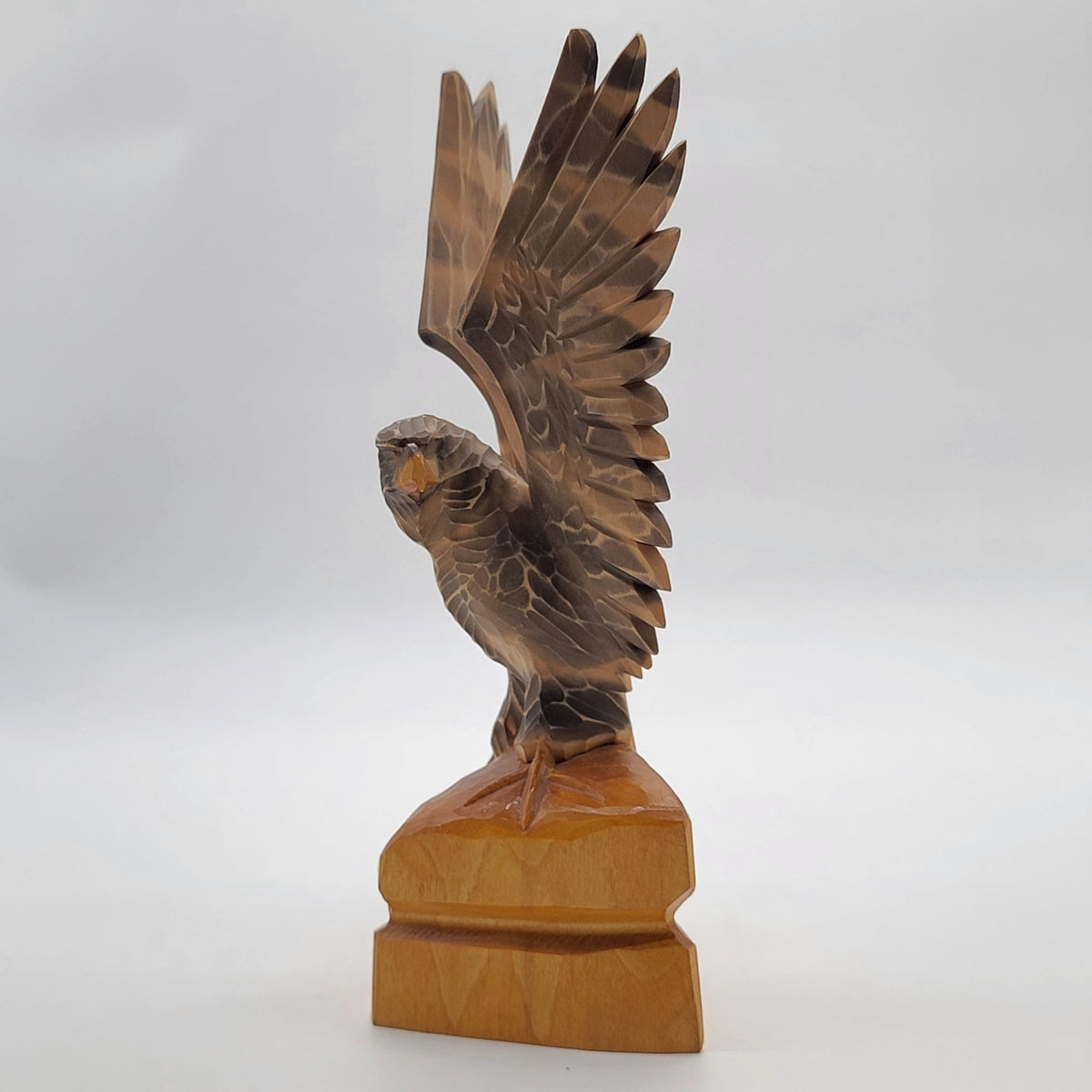 1980s Vintage Soviet USSR Wooden Hand Carved Eagle
