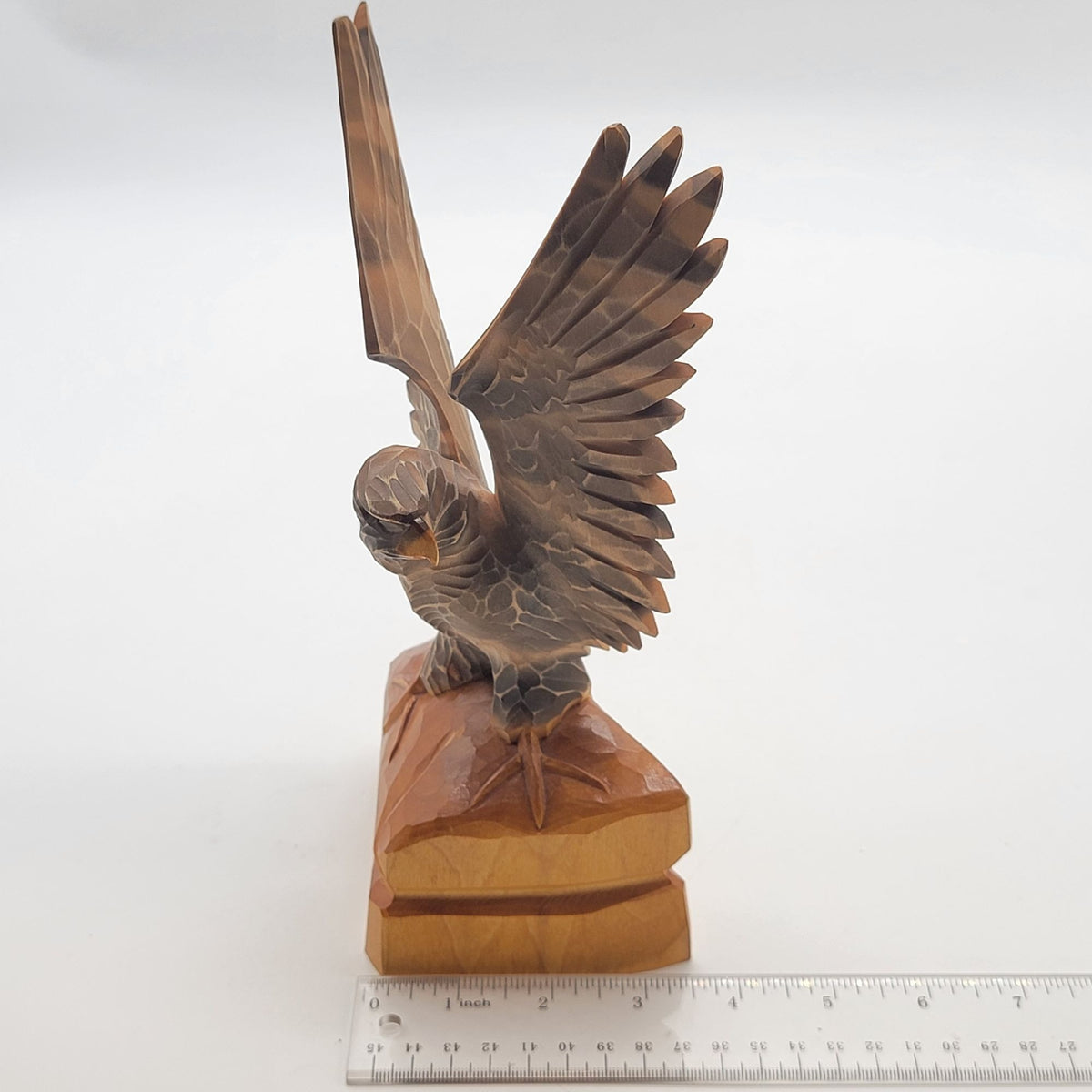 1980s Vintage Soviet USSR Wooden Hand Carved Eagle