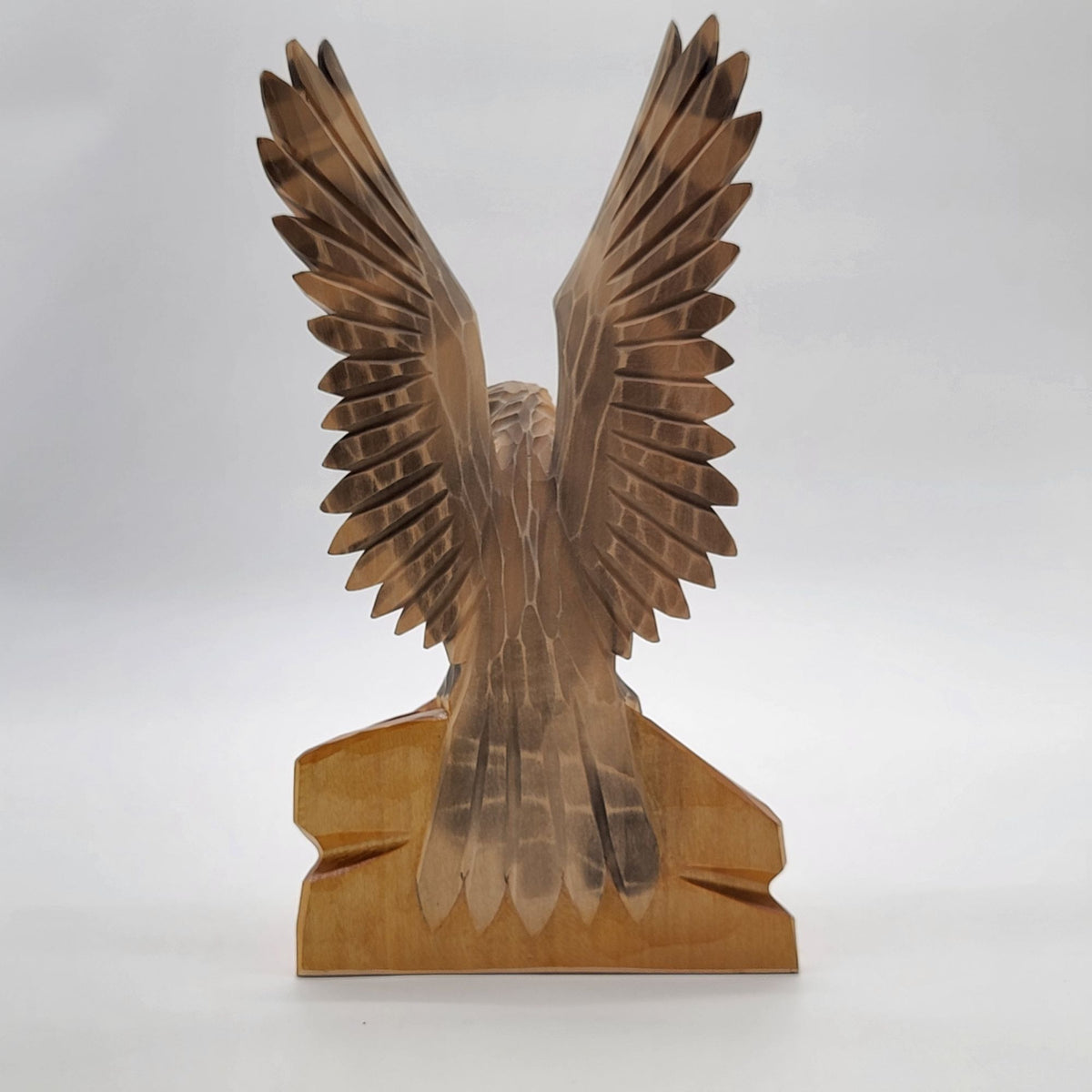1980s Vintage Soviet USSR Wooden Hand Carved Eagle