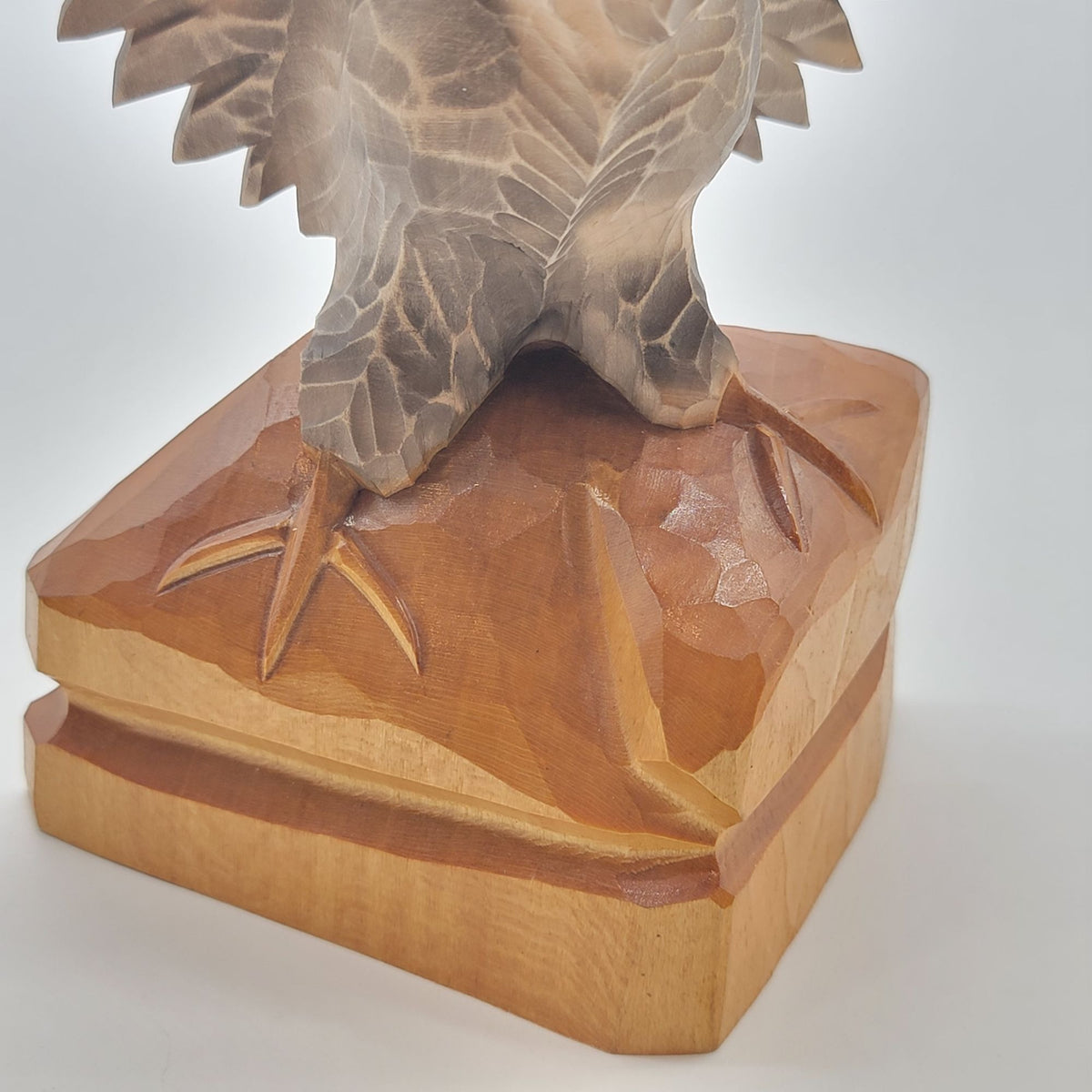 1980s Vintage Soviet USSR Wooden Hand Carved Eagle