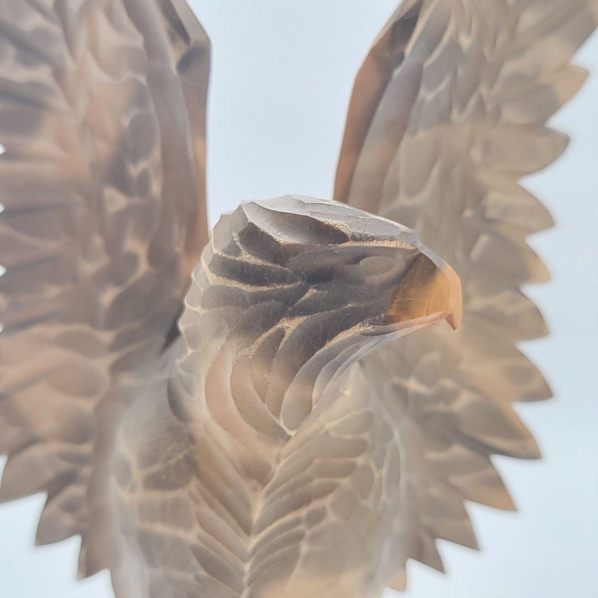 1980s Vintage Soviet USSR Wooden Hand Carved Eagle