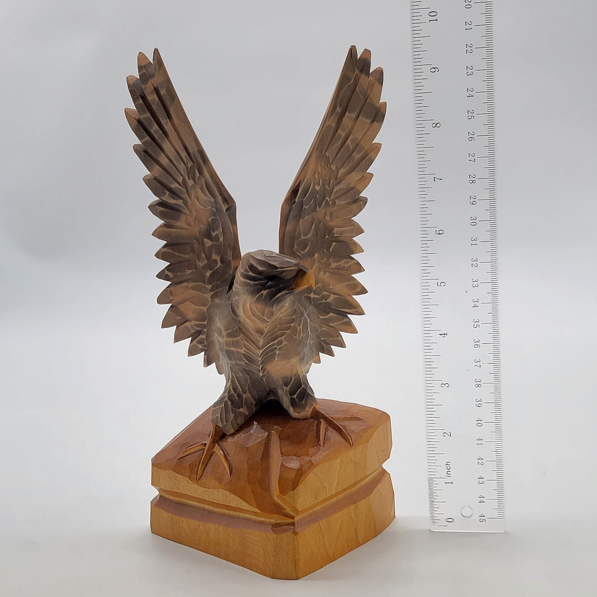 1980s Vintage Soviet USSR Wooden Hand Carved Eagle