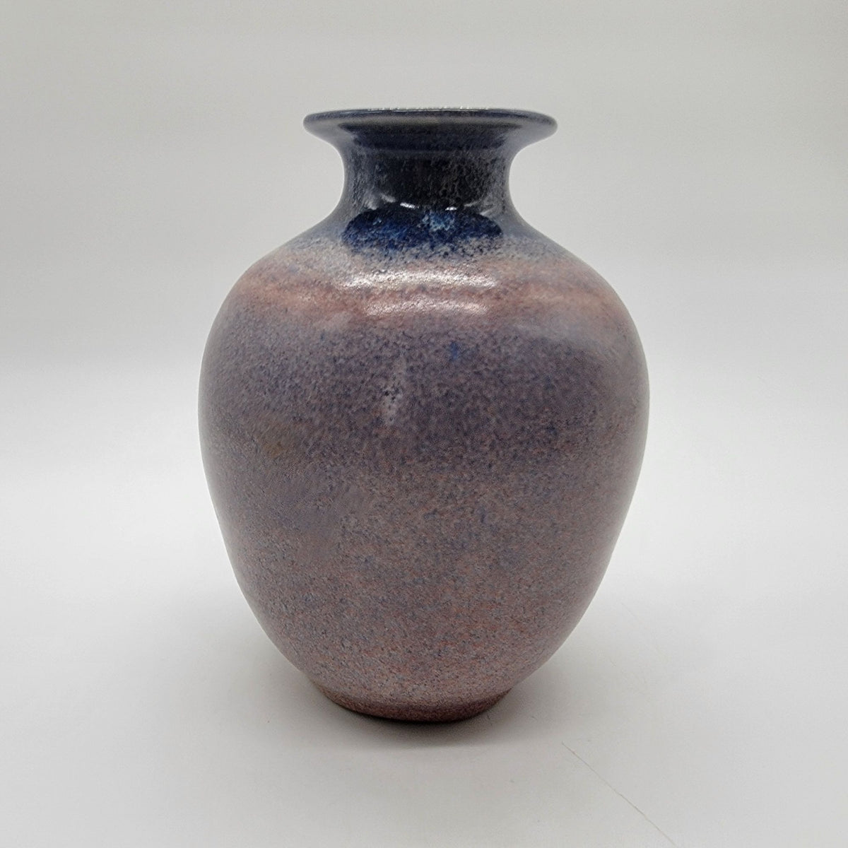 Modern Art Pottery Vase With Blue Interior Artist Signed