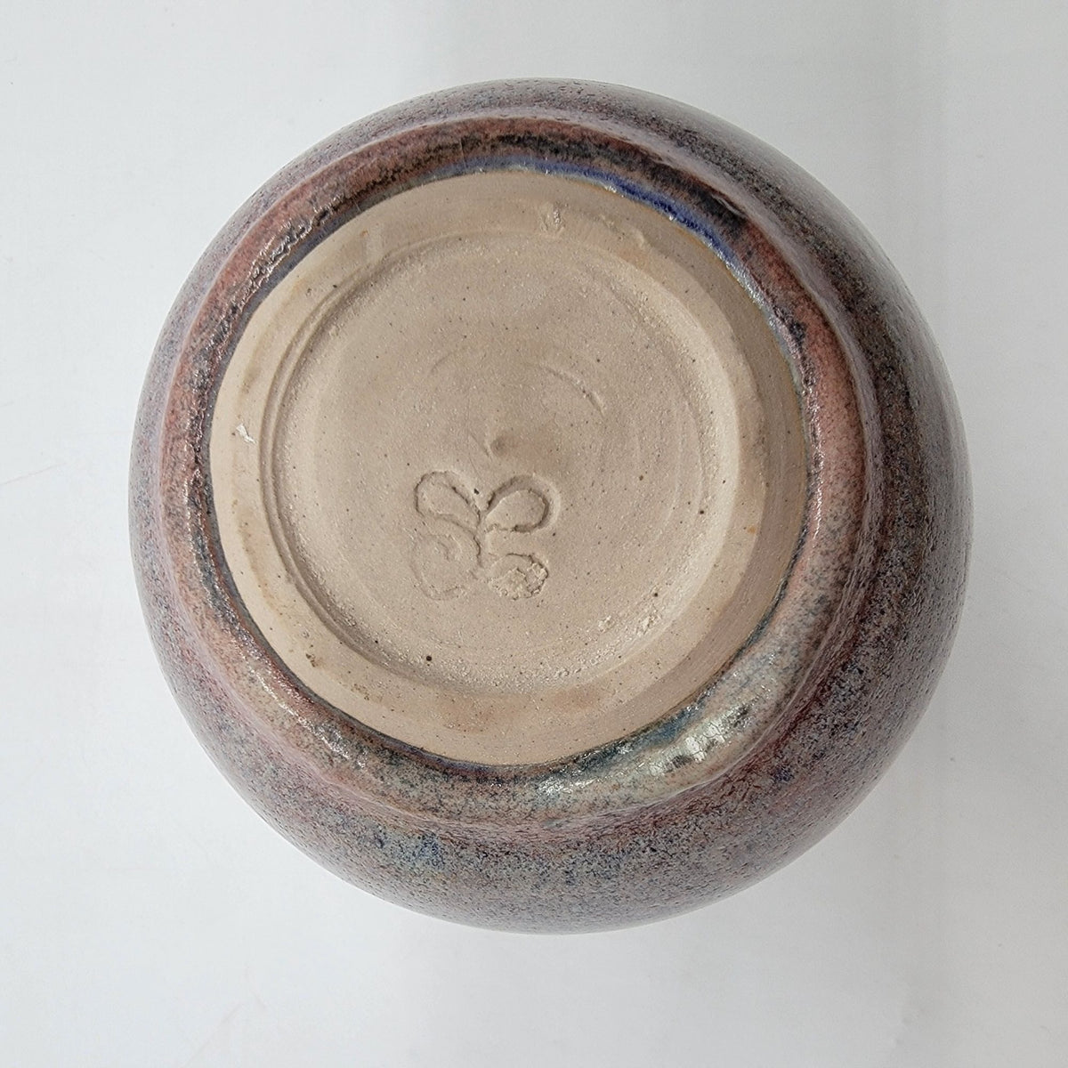 Modern Art Pottery Vase With Blue Interior Artist Signed